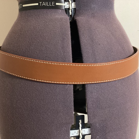 Talbots Womens Genuine Leather Belt Size L Tan Brown Minimalist Workwear Classic - Picture 9 of 16